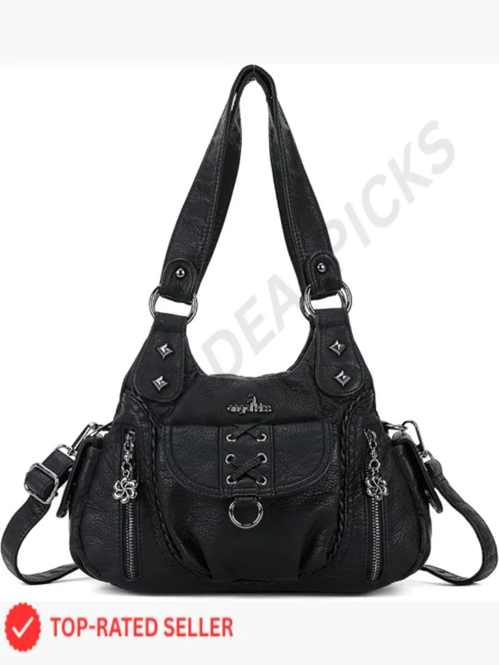 Small Hobo Shoulder Bag Y2K Vegan Leather Multi-Pocket Crossbody Tote Purse